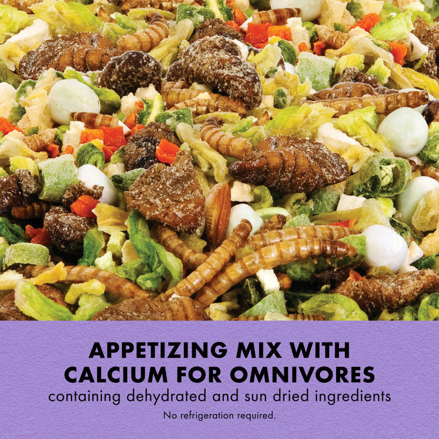 Zilla Reptile Muchies, Omnivore Mix with Calcium, 4-oz