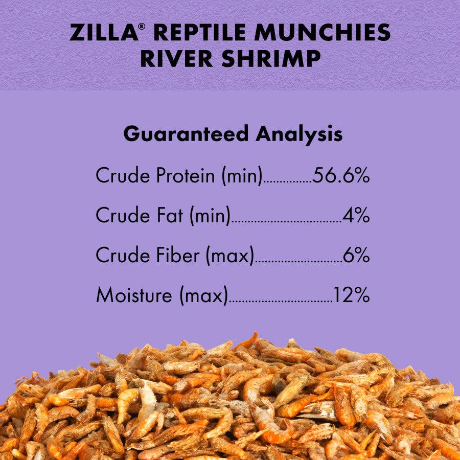 Zilla Reptile Munchies River Shrimp, 2-oz