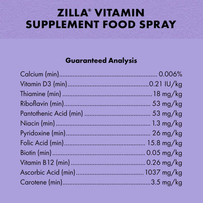 Zilla Vitamin Supplement with Carotene Food Spray For Reptiles (8 oz)