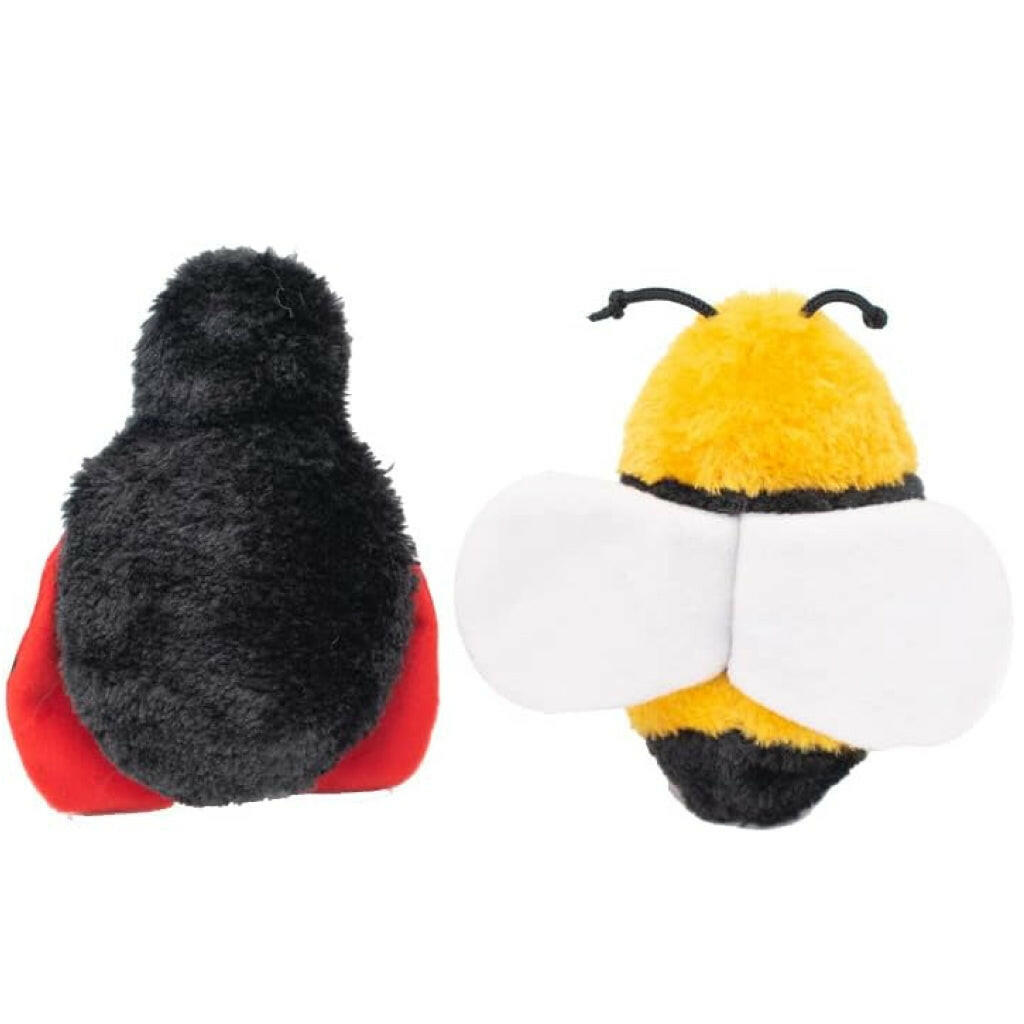 ZippyPaws Crinkle 2 Pack Bee and Ladybug Squeaky and Crinkly Toy For Dog