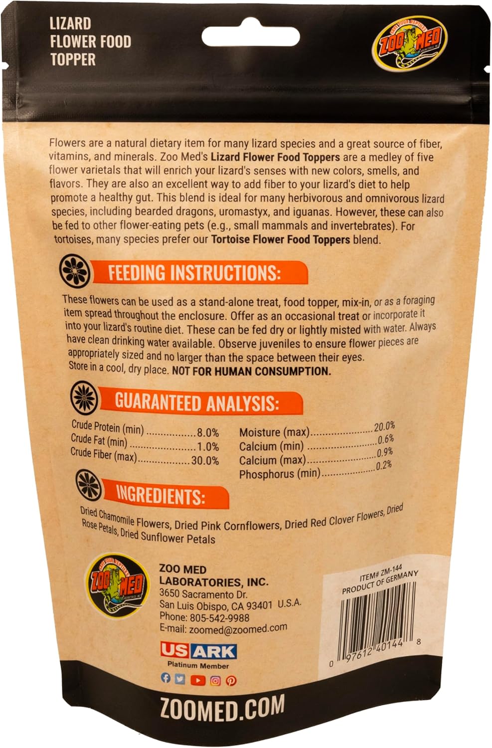 Zoo Med Lizard Flower Food Topper - Reptile Food Supplement