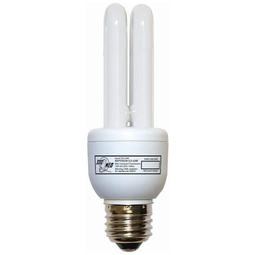 Zoo Med ReptiSun 5.0 UVB Compact Fluorescent Mini Reptile Lamp, 13-Watt