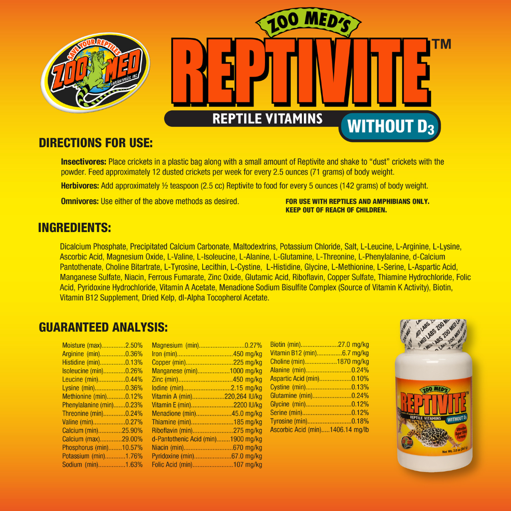 Zoo Med ReptiVite without D3 Reptile Vitamin (2 oz)