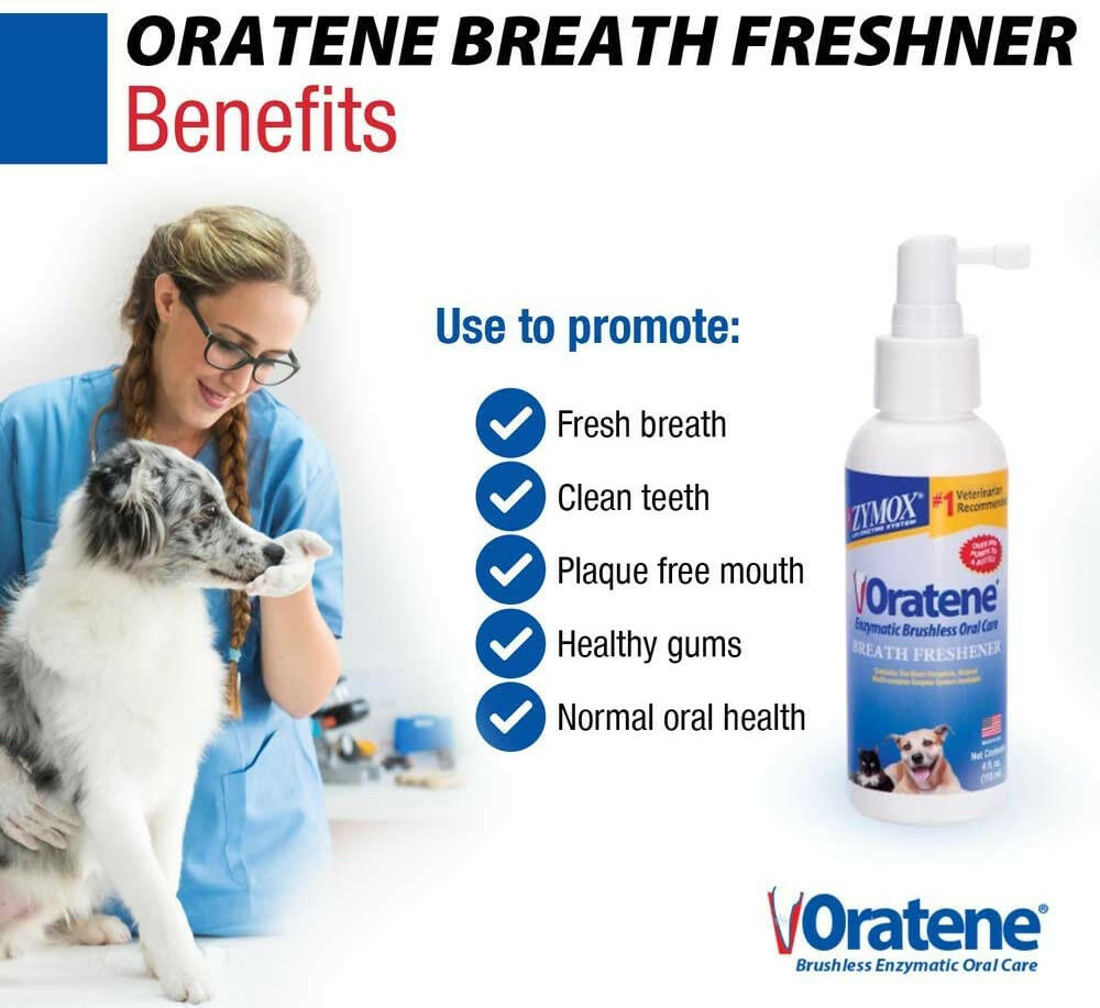 Zymox Oratene Breath Freshener for Dogs & Cats (4oz)