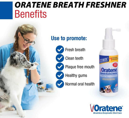 Zymox Oratene Breath Freshener for Dogs & Cats (4oz)