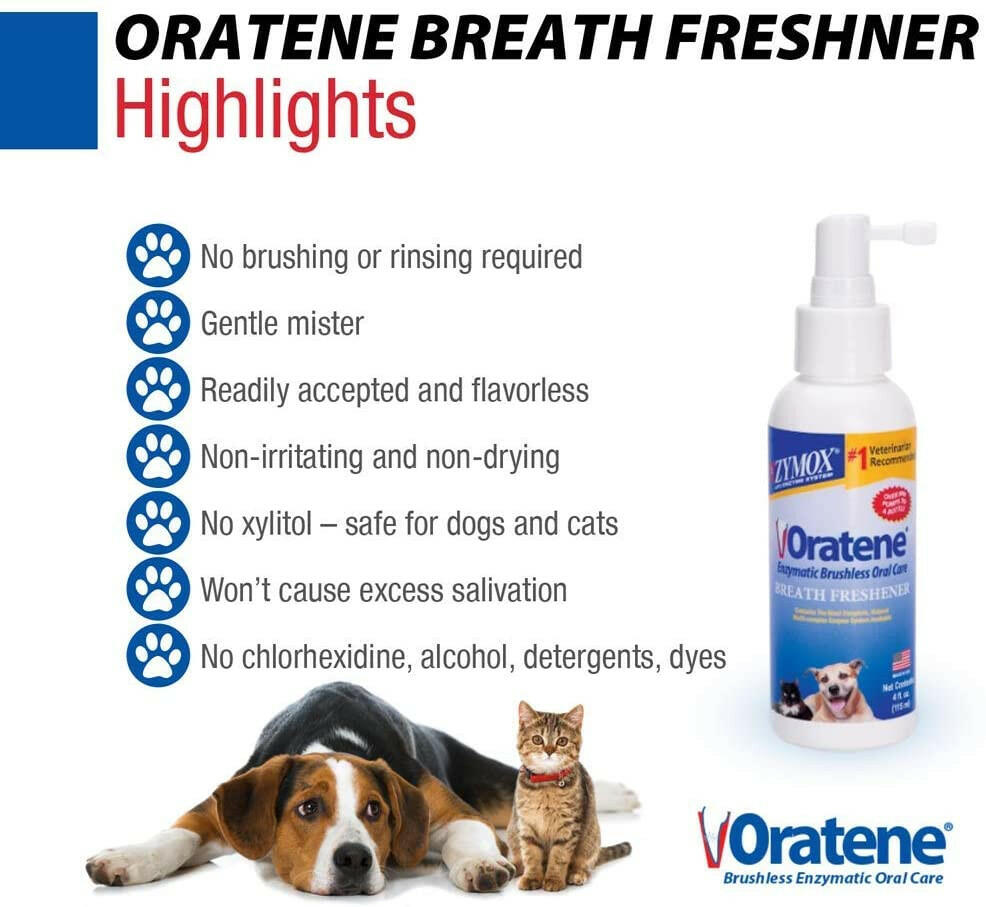 Zymox Oratene Breath Freshener for Dogs & Cats (4oz)