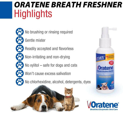 Zymox Oratene Breath Freshener for Dogs & Cats (4oz)