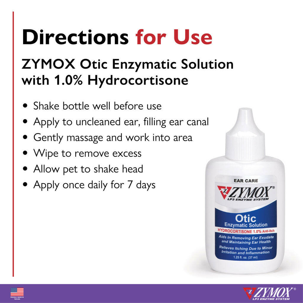 Zymox Otic Enzymatic Solution 1% Hydrocortisone