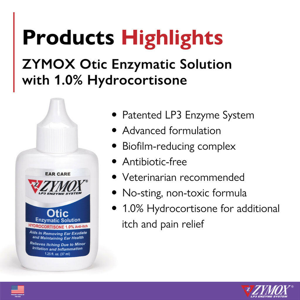 Zymox Otic Enzymatic Solution 1% Hydrocortisone