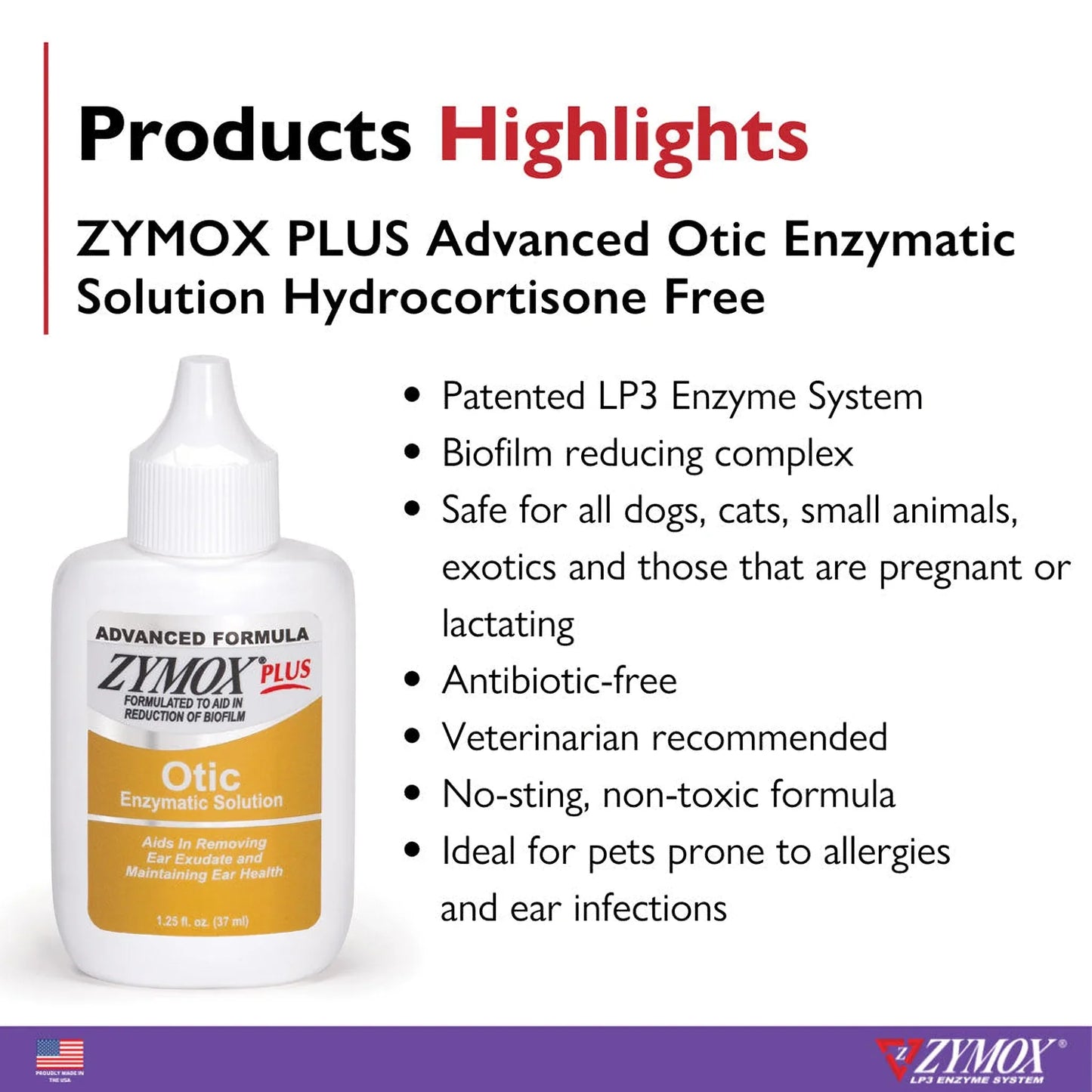 Zymox Plus Advanced Otic Ear Treatment without Hydrocortisone