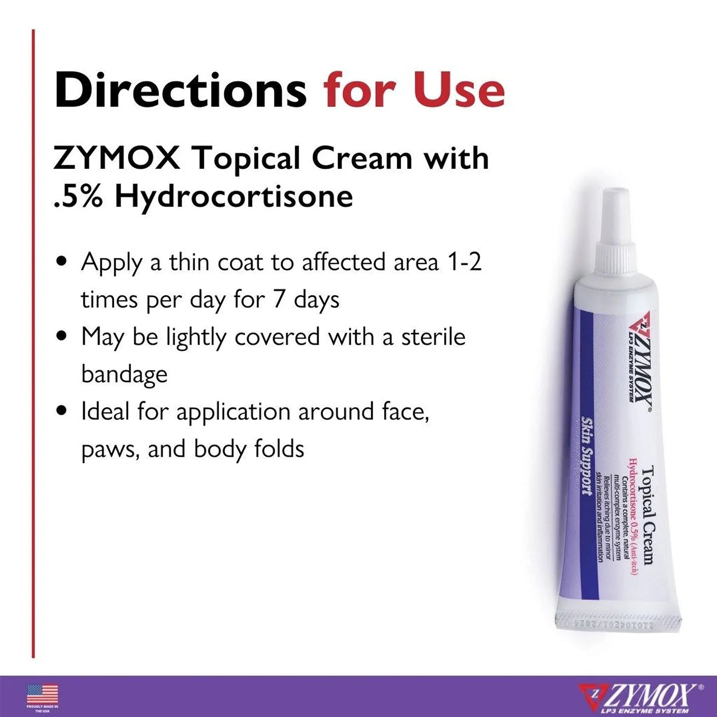 Zymox Topical Cream Hydrocortisone 0.5% for Dogs & Cats