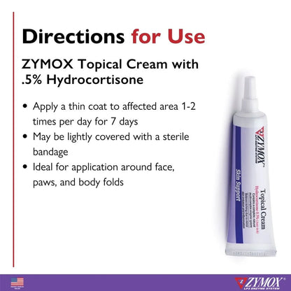 Zymox Topical Cream Hydrocortisone 0.5% for Dogs & Cats