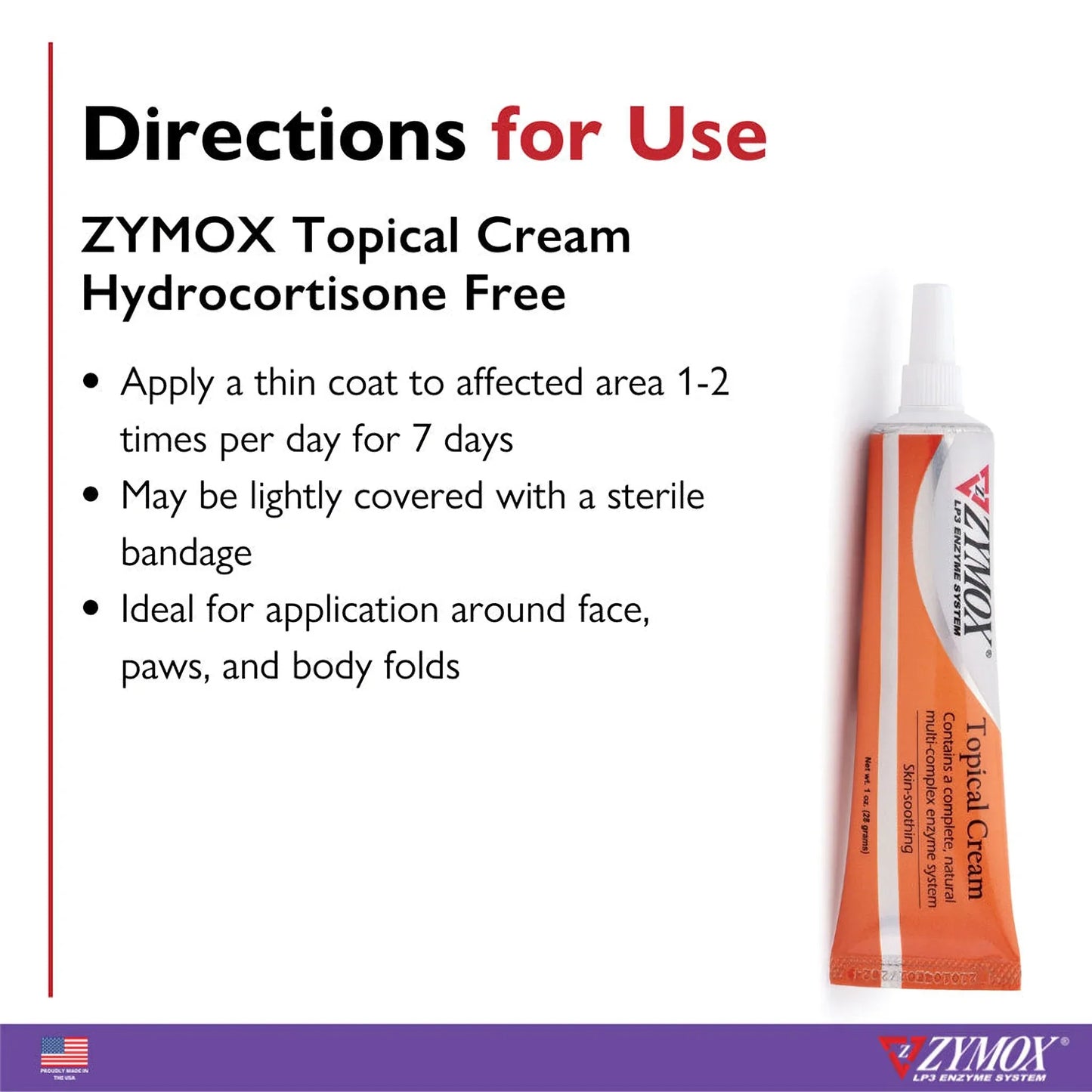 Zymox Topical Cream Without Hydrocortisone Free for Dogs & Cats