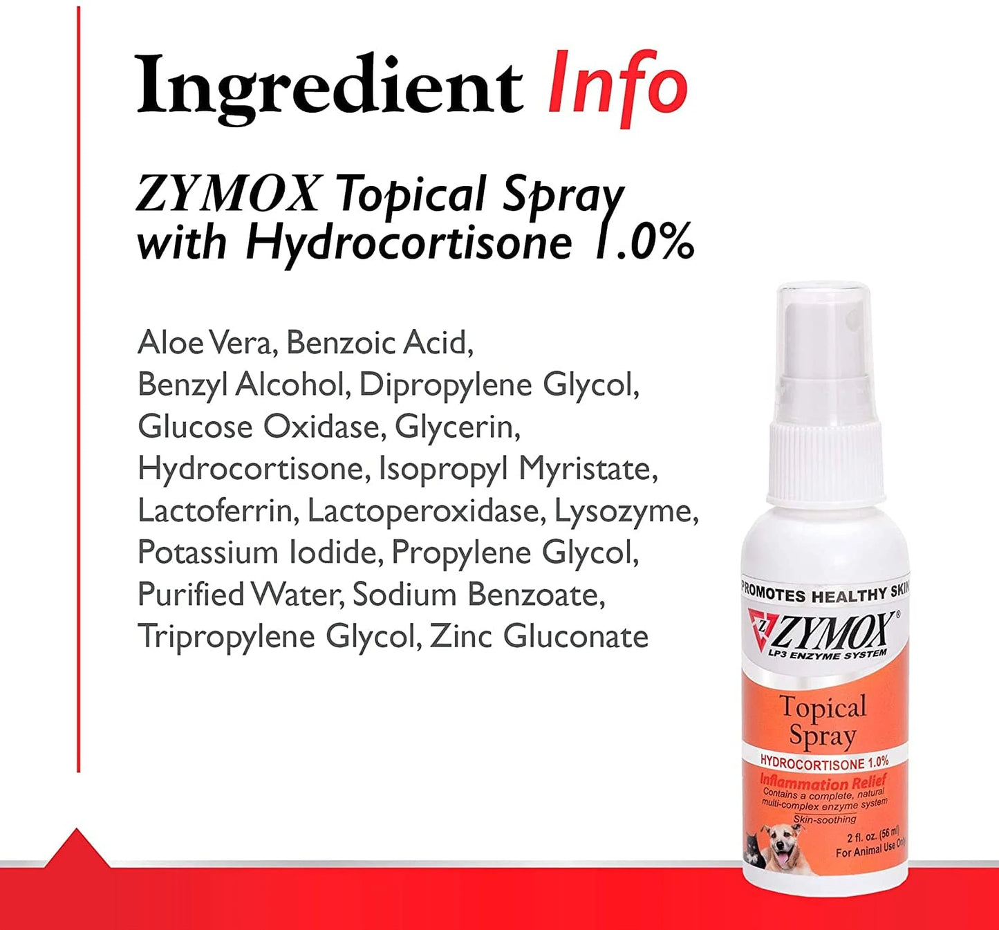 Zymox Veterinary Strength Topical Spray Hydrocortisone 1.0% for Dogs & Cats